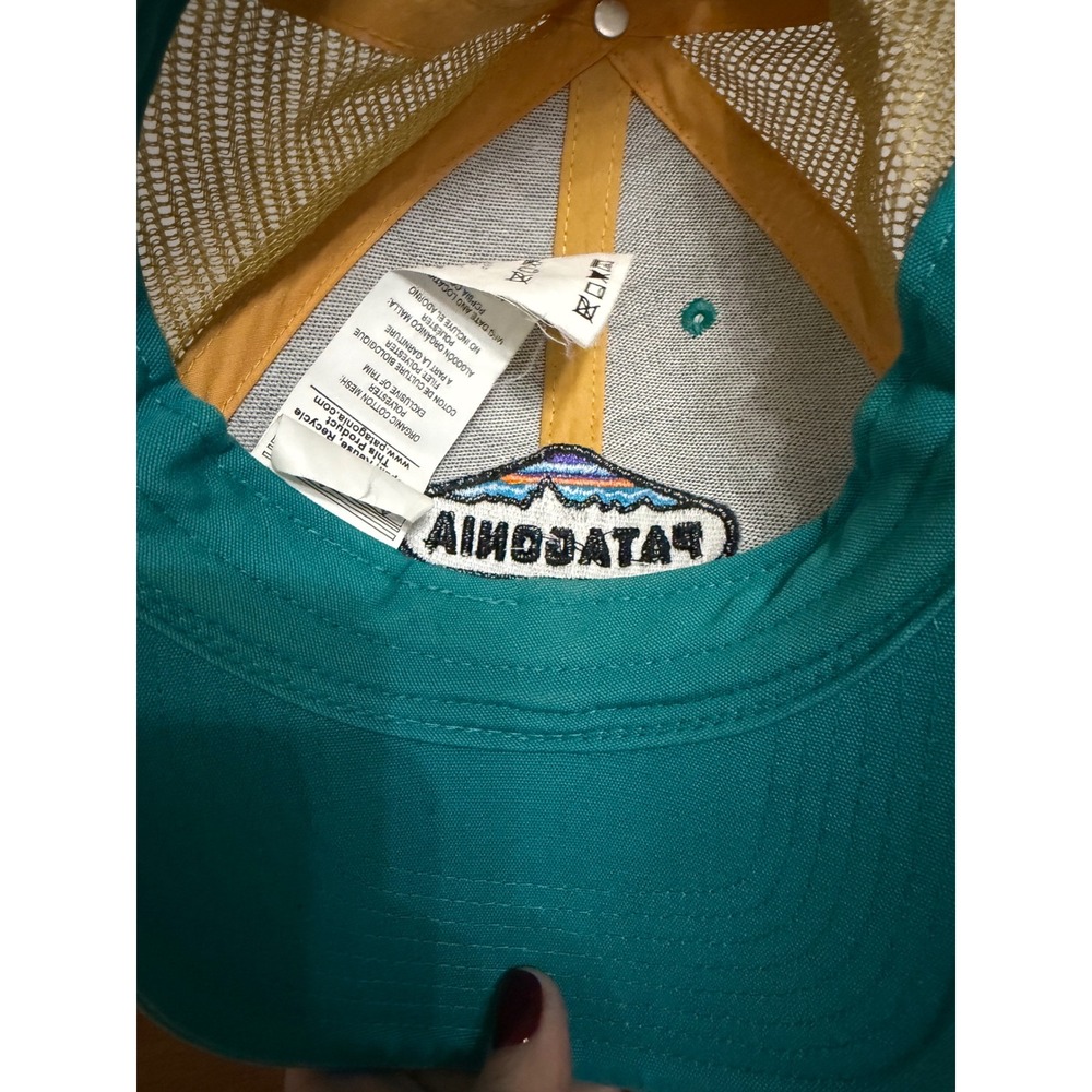 Patagonia Ventura California Trucker Hat Teal Yellow Mesh Snapback Cap 38281 - Picture 3 of 4
